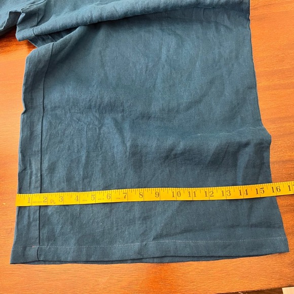 Anthropologie Linen Extra Wide Leg Lounge Pants XL NWT Boho Earthy Beach Blue - Picture 8 of 13